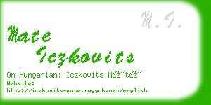 mate iczkovits business card